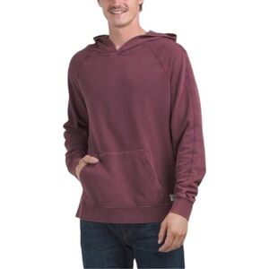 Fair Harbor Saltaire Hoodie Burgundy Organic Cotton Relaxed Raglan 2024-Large